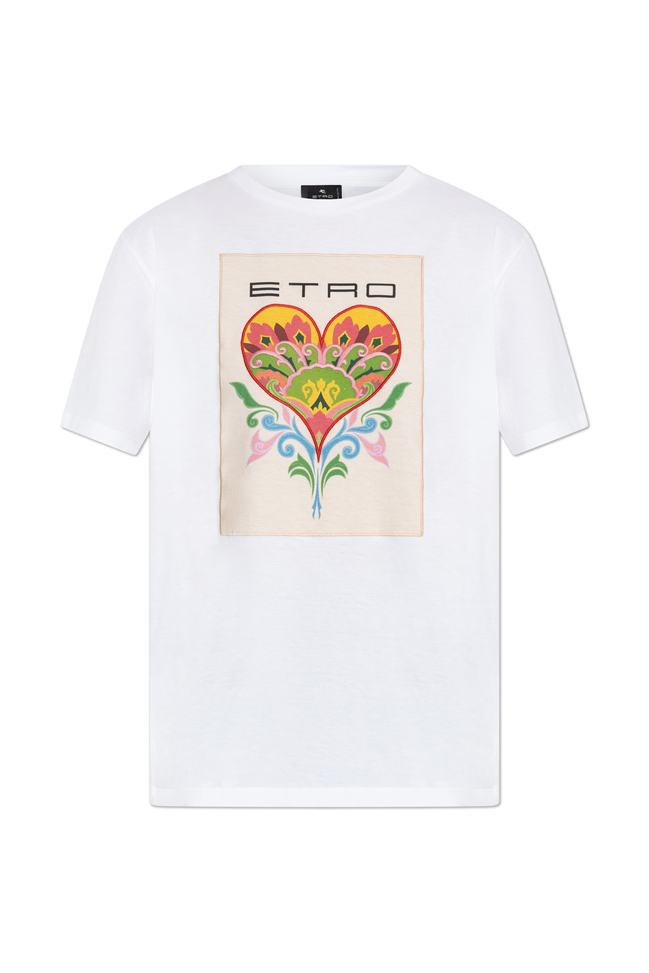 Tシャツ・カットソー ETRO T-SHIRTS WHITE - YELLOW Etro T-shirt with embroidery | Women's Clothing | Vitkac